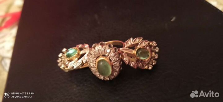 Комплект.брильянт и изумруд