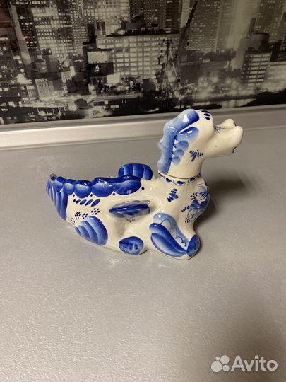 Гжель штоф Дракон ручная работа. Новый