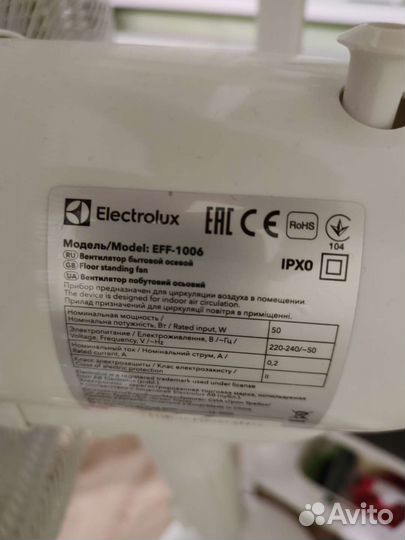 Вентилятор Electrolux EFF-1006