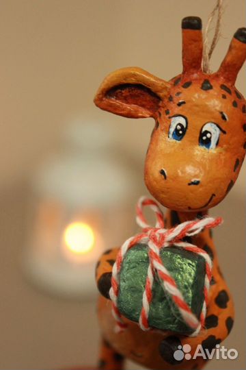 Игрушка на елку жираф