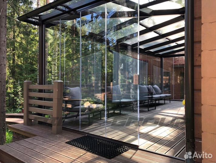 Безрамное (панорамное) остекление веранд