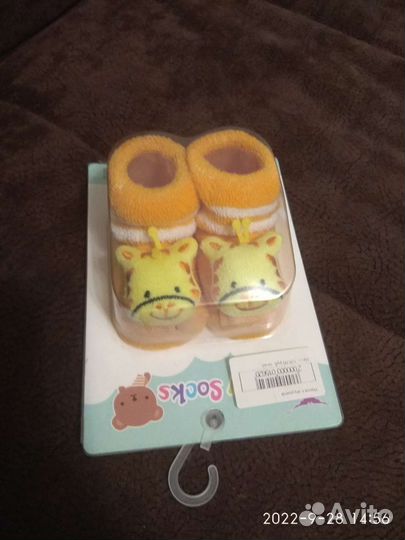 Пинетки-носочки с игрушкой на 1-12мес