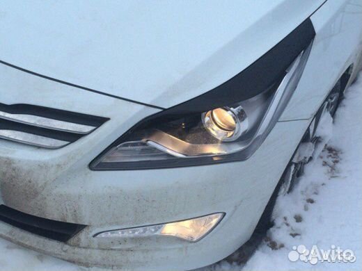 Реснички на фары Hyundai Solaris 2014-2017г