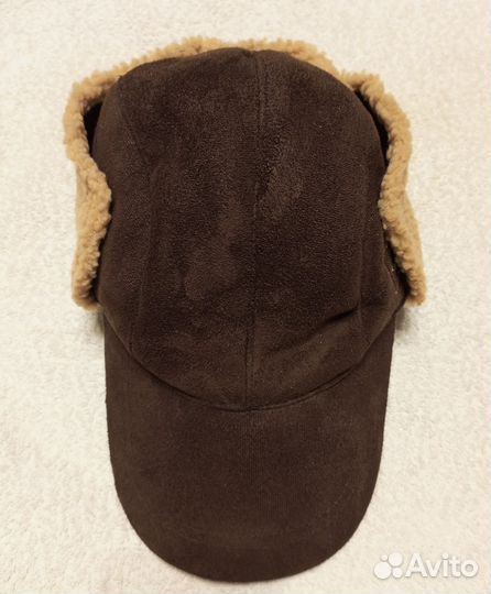 Кепка, шапка ушанка мужская замшевая. Размер 56-58