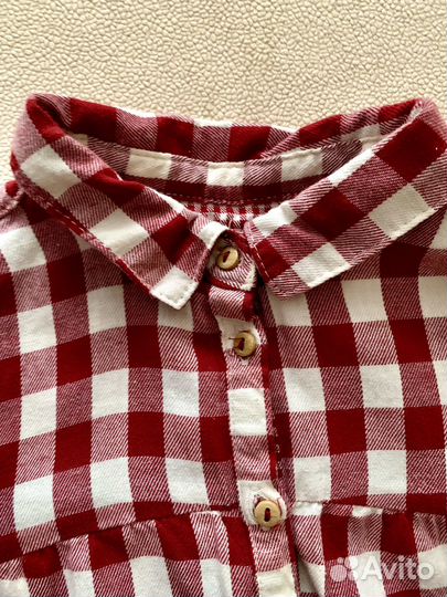 Платье рубашка Zara детское в клетку теплое 104