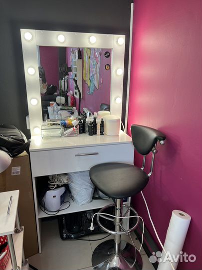 Гримерное зеркало с лампочками бу