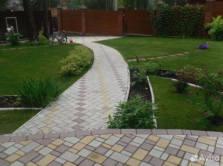 Тротуарная плитка Гжелка