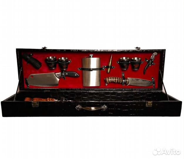 Набор шампуров, мангал, нож в кейсе