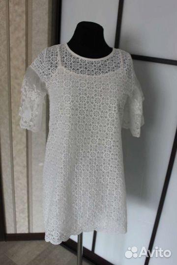 Платье белое мини