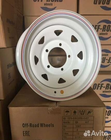 Диск усиленный УАЗ стальной белый 5x139,7 7x15 et0