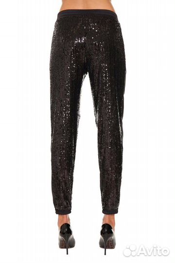 Италия Новые Брюки Штаны Чёрные Пайетки Корпоратив