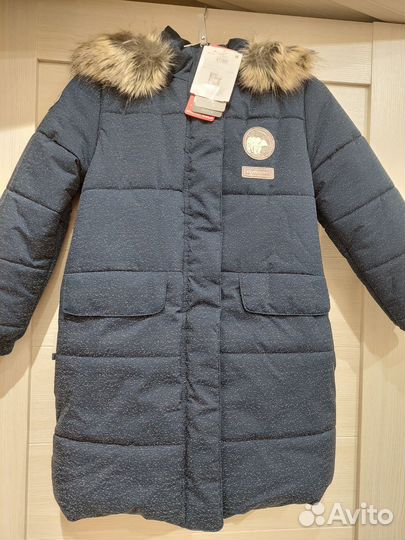Пальто зимнее для девочки 122 новое