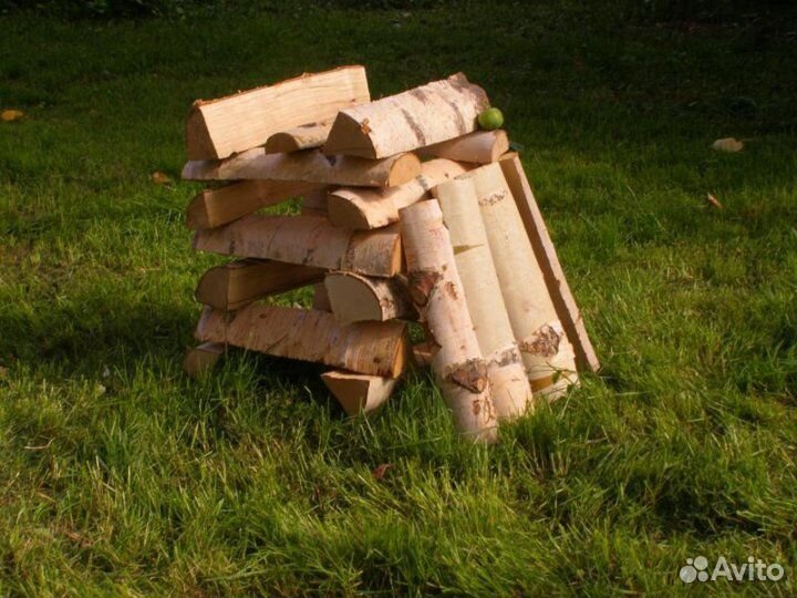 Дрова колотые свежие берёза осина ель горбыль
