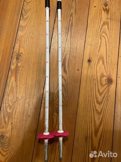 Горные лыжи Salomon 140 и палки Rossignol 70-105