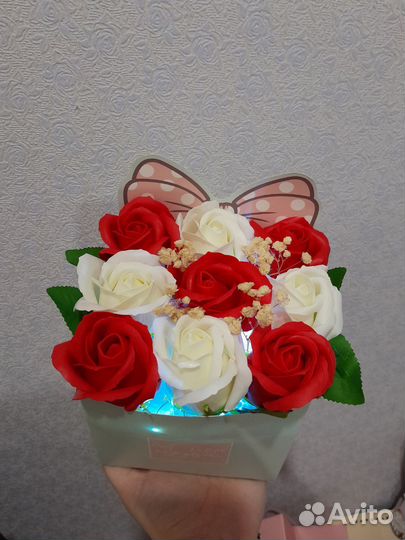 Букет из мыльных роз