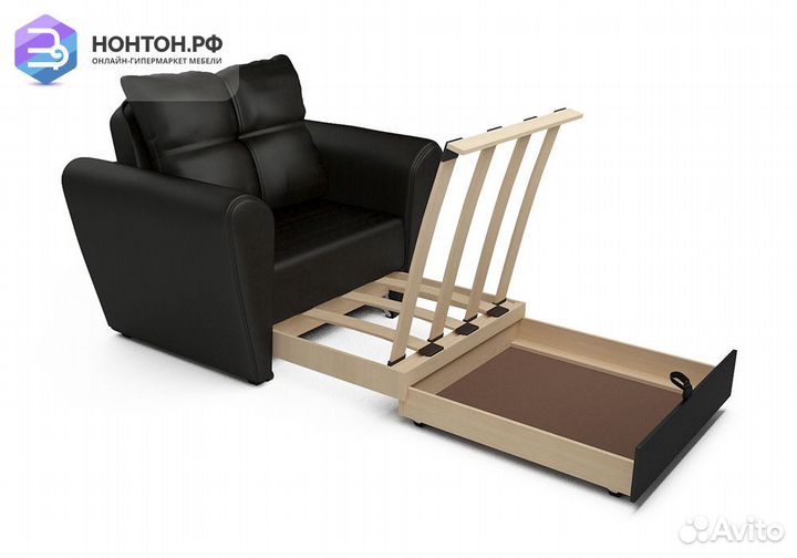 Кресло выкатное Квартет экокожа черная