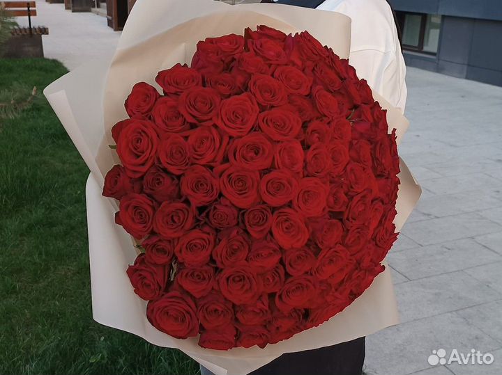 Букет 101 роза Стронг Премиум