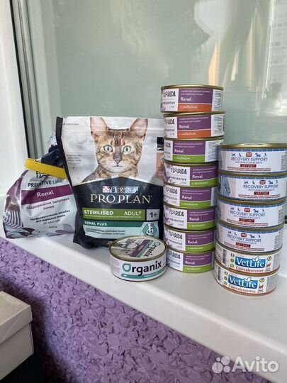 Корма для кошек renal,recovery,convalescence