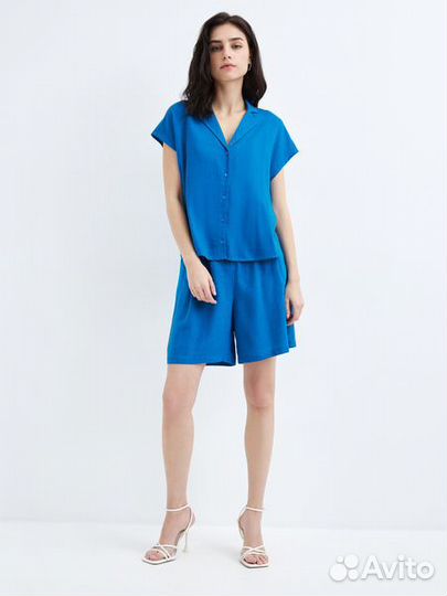 Блузка с коротким рукавом Zarina 44 со льном