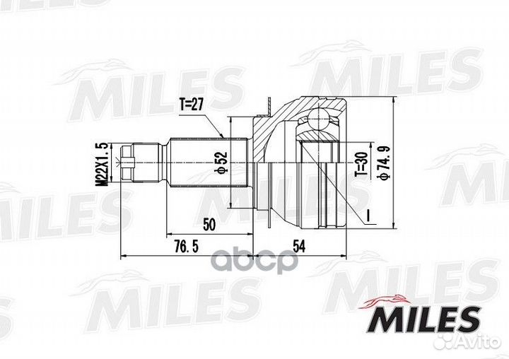 ШРУС subaru legacy IV 2.0-3.0 03-09 нар. GA2042