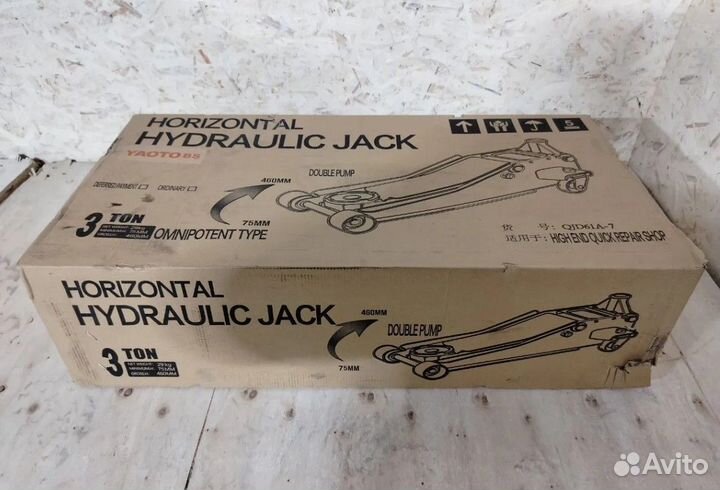 Домкрат подкатной yaoto 3т 2 поршневой