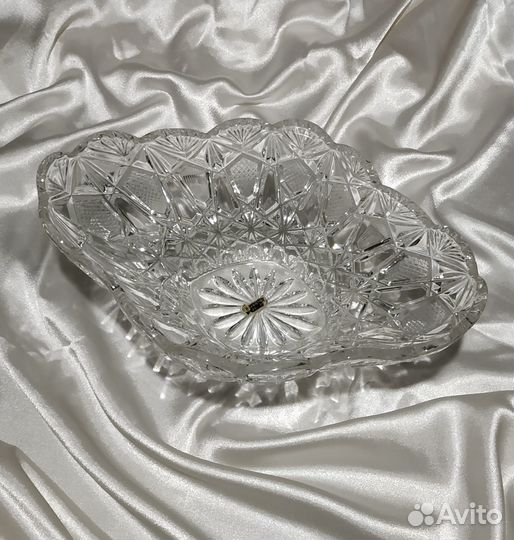 Редкая большая ладья. Хрусталь. Чехословакия