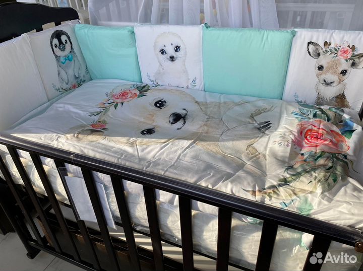 Комплект в кроватку 6-ти предметный (подушечки 17