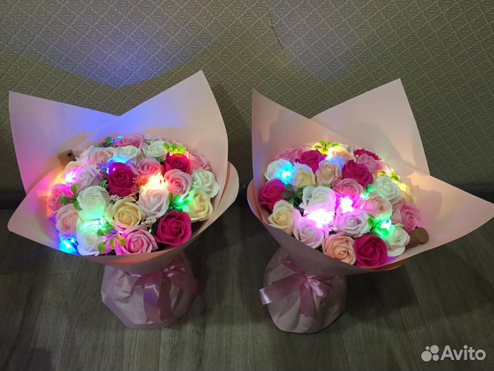 Букет из мыльных роз на 14 февраля, 8 марта