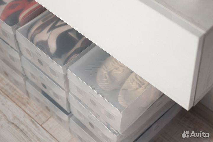 Прозрачные коробки для хранения вещей самосборные