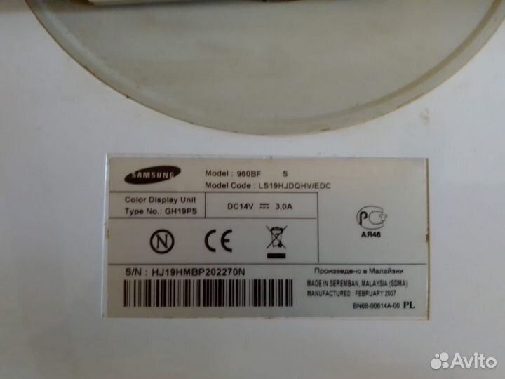 Монитор Samsung syncmaster 960BF