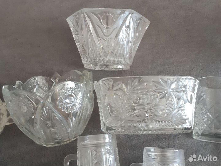 Хрустальные вазы, блюда лотом
