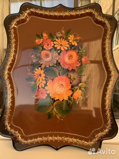 Поднос Жостовский ручная роспись (44х37)