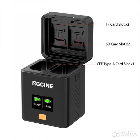 Зарядный кейс Zgcine PS-FZ100 для Sony NP-FZ100