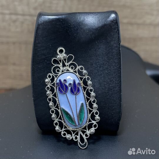 Винтажный Кулон Филигрань Финифть Подвеска Ретро