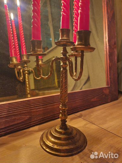 Подсвечники и канделябры латунь винтаж