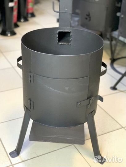 Казан чугунный 16 литров+печь+крышка+половник
