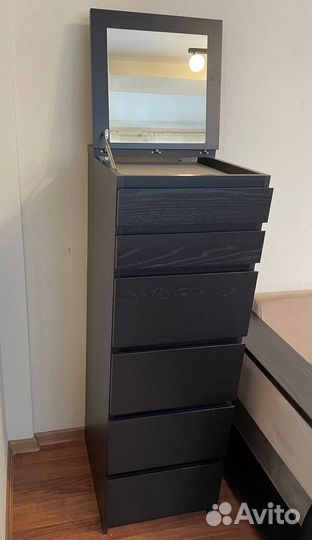 Комод IKEA malm 6 ящиков с зеркалом б/у