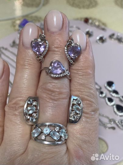 Серебряные серьги кольца