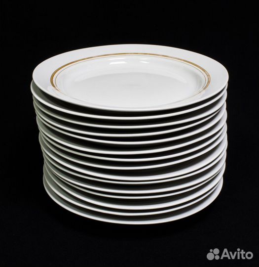 Набор Тарелки 15 шт. Перламутровая полоса, Дулево