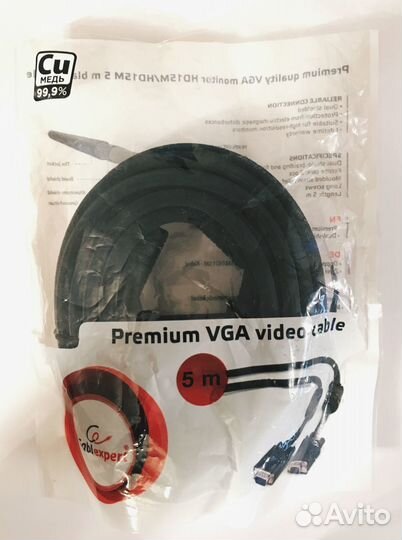 Кабель VGA Cablexpert Premium 5м (CC-ppvga-5M-B)