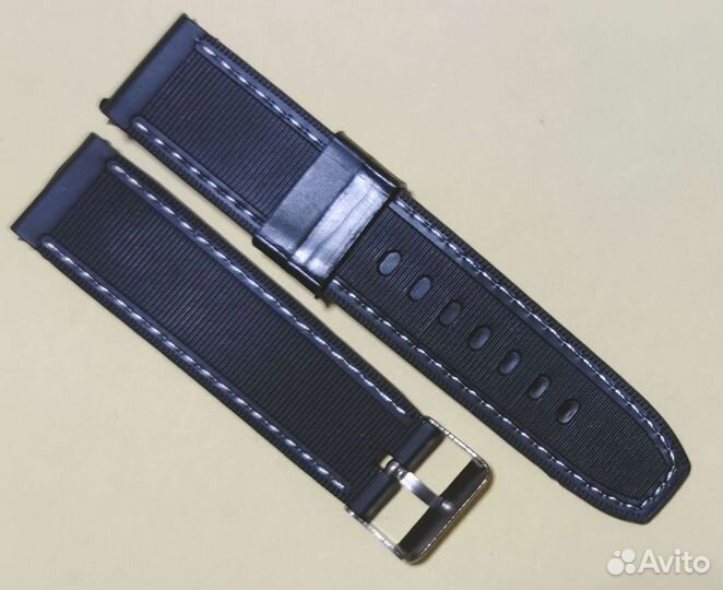 Ремешок для часов 22 мм силиконовый чёрный