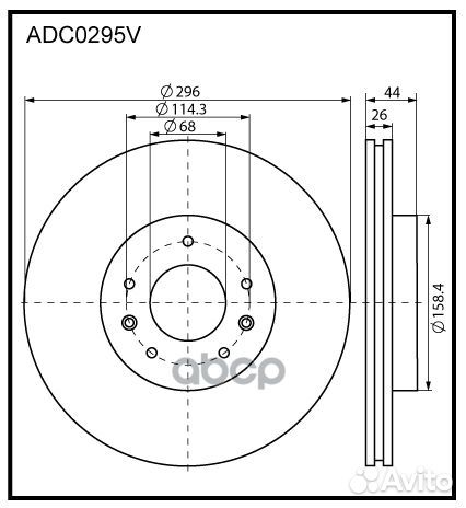 Диск тормозной перед ADC0295V allied nippon