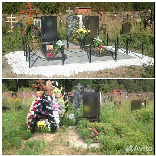 Благоустройство могил/ подсыпка/ покраска оградок