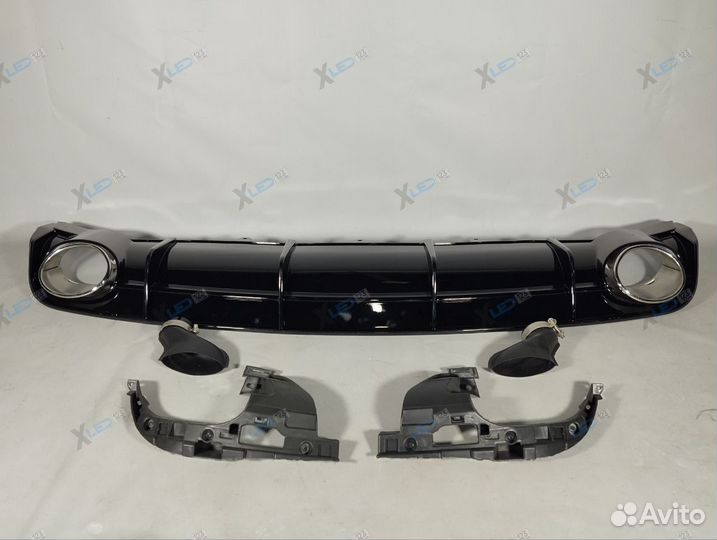 Audi A6 C7 диффузор рестайлинг в S-line бампер