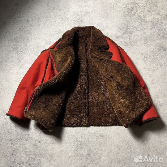 Vintage Handmade Sheepskin Wool Pilot Jacket