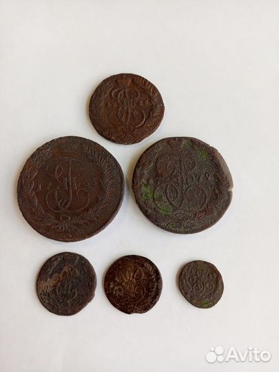 Медные монеты. 6 шт