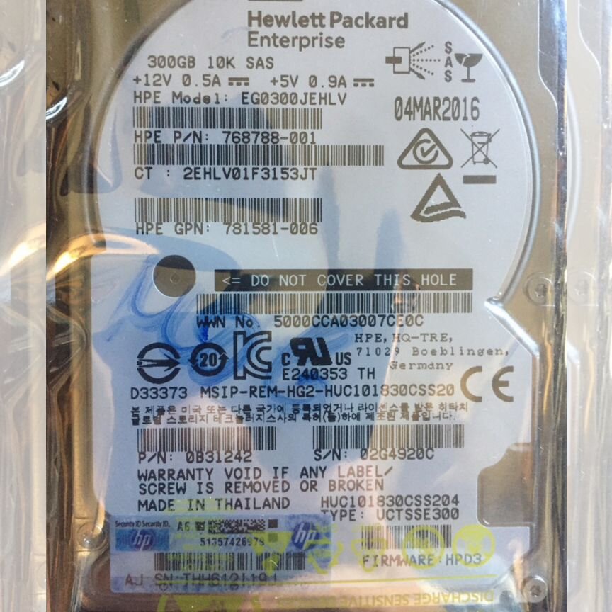 [785410-001] Жесткий Диск Hp 300gb Sas 12g 2.5" 785410-001