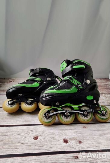 Роликовые коньки детские раздвижные, защита, шлем