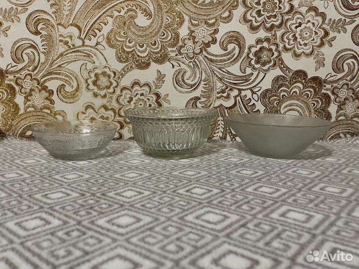 Кастрюля, салатники, вазочки стеклянные СССР