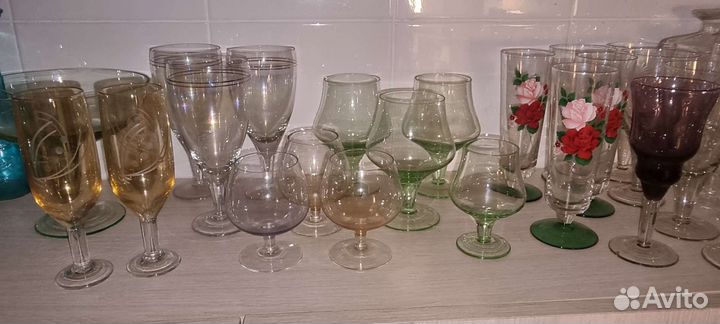 Фужеры, бокалы цветное стекло СССР
